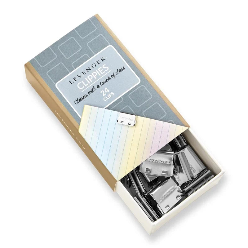 Stainless Steel Binder Clips Set of 24 for Streamlined Document Binding and Stacking, Each Holds Up to 40 Sheets