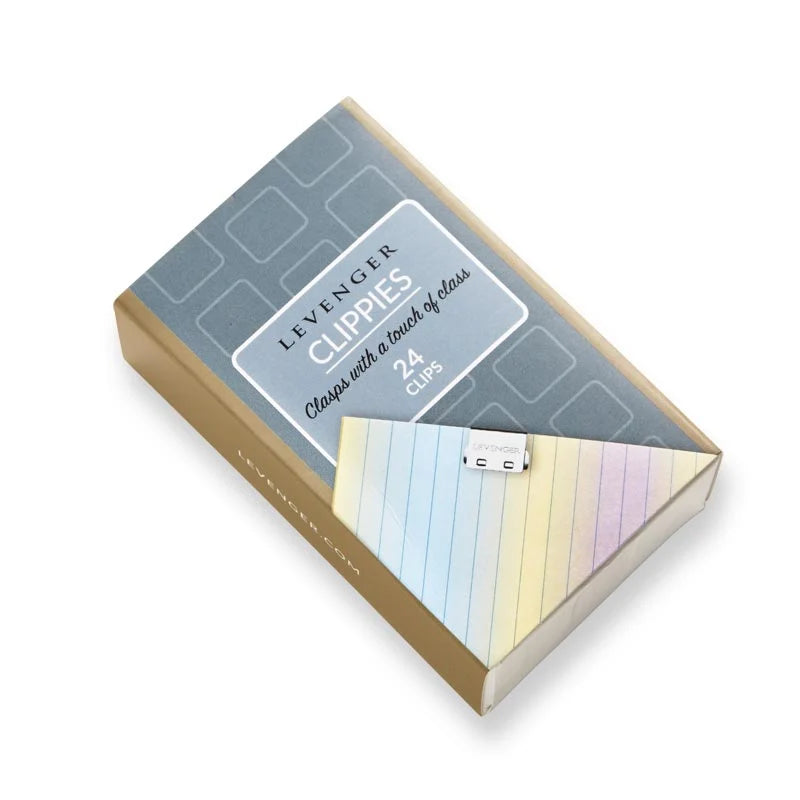 Stainless Steel Binder Clips Set of 24 for Streamlined Document Binding and Stacking, Each Holds Up to 40 Sheets