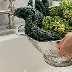 Stainless Steel Colander with Comfortable Handles, Pedestal Base and Dishwasher-Safe 3-Quart or 5-Quart Sizes