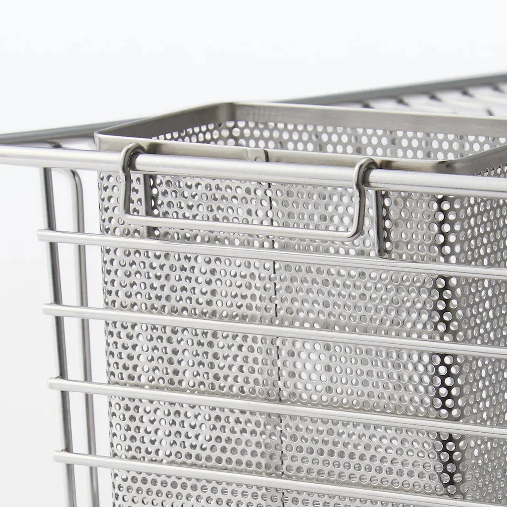 Stainless Steel Cutlery Stand with Rack-Hanging Hook, Easy-Clean Design and Small or Large Size