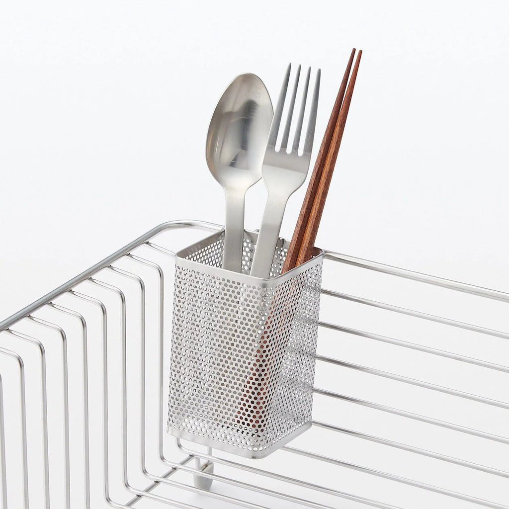Stainless Steel Cutlery Stand with Rack-Hanging Hook, Easy-Clean Design and Small or Large Size