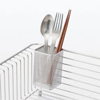 Stainless Steel Cutlery Stand with Rack-Hanging Hook, Easy-Clean Design and Small or Large Size
