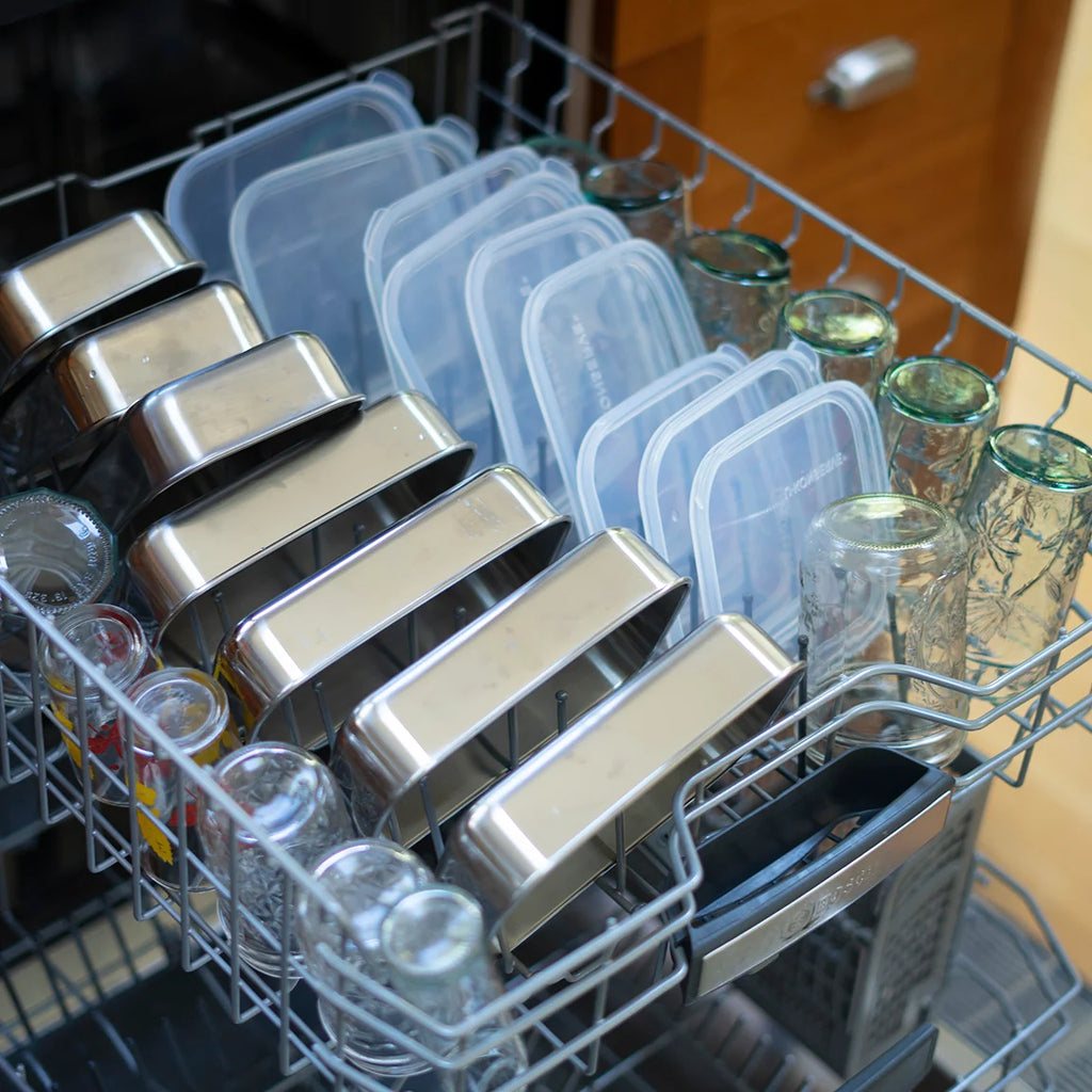 Stainless Steel Food Storage Containers, Set of 3 Square Nesting
