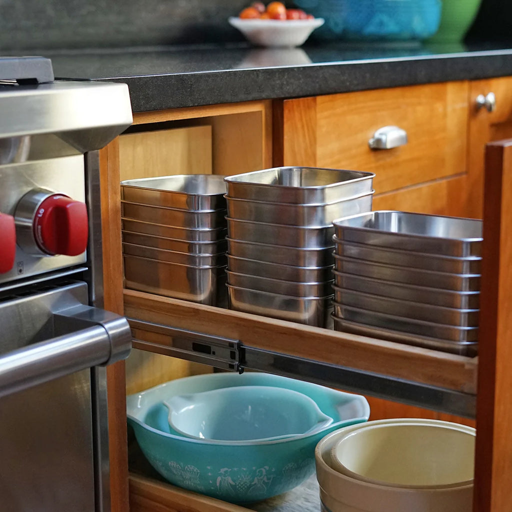 Stainless Steel Food Storage Containers, Set of 3 Square Nesting