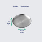 Stainless Steel Kids Plate, 20cm Uncoated Dinner Plate