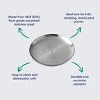 Stainless Steel Kids Plate, 20cm Uncoated Dinner Plate