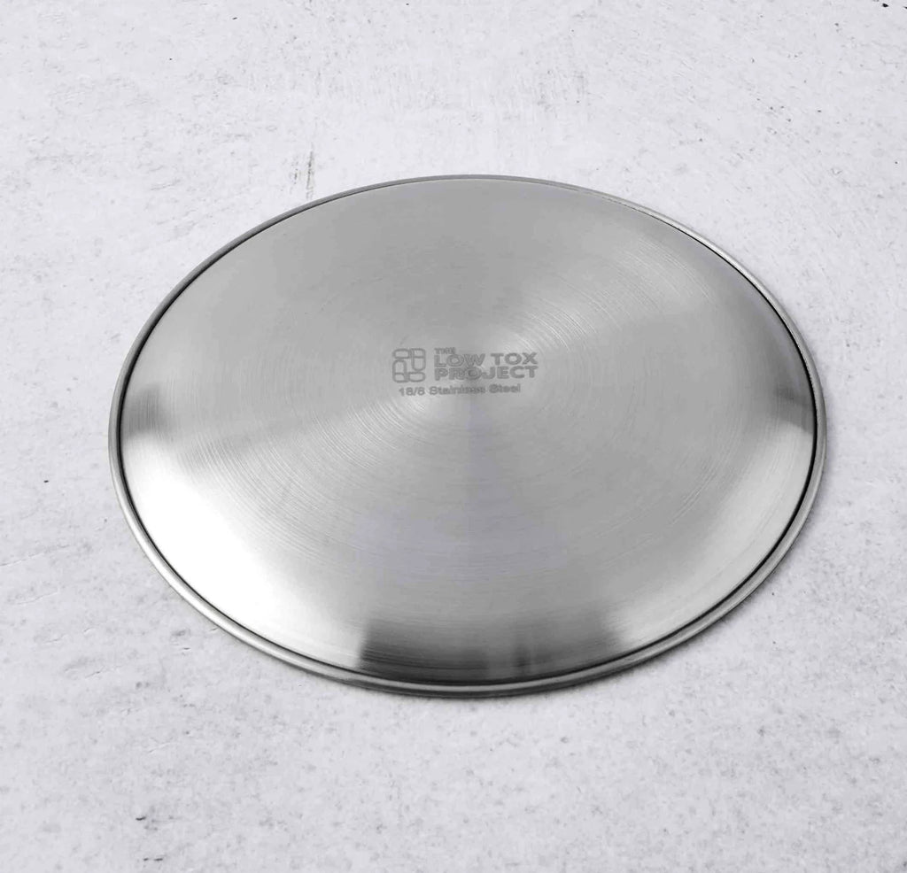 Stainless Steel Kids Plate, 20cm Uncoated Dinner Plate