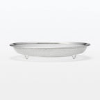 Stainless Steel Strainer with Flat Serving Surface, Space-Saving 3cm-Thin Design for Noodles and Plated Foods