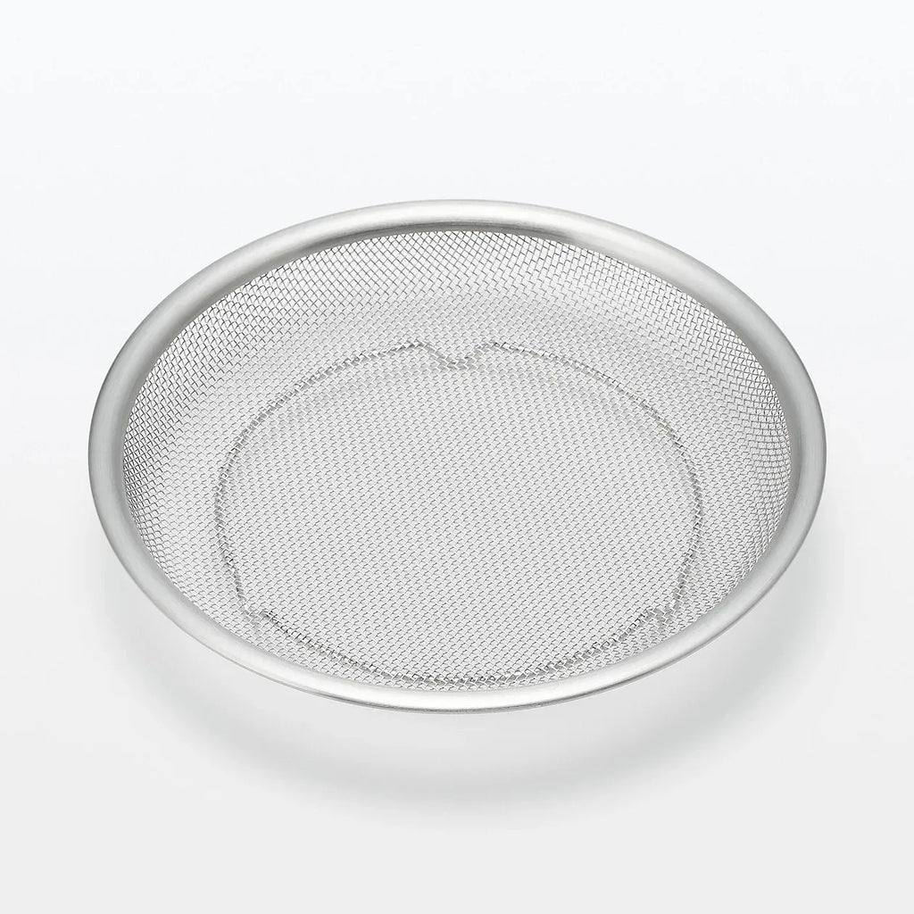 Stainless Steel Strainer with Flat Serving Surface, Space-Saving 3cm-Thin Design for Noodles and Plated Foods