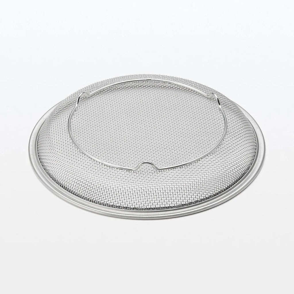 Stainless Steel Strainer with Flat Serving Surface, Space-Saving 3cm-Thin Design for Noodles and Plated Foods