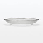 Stainless Steel Strainer with Flat Serving Surface, Space-Saving 3cm-Thin Design for Noodles and Plated Foods