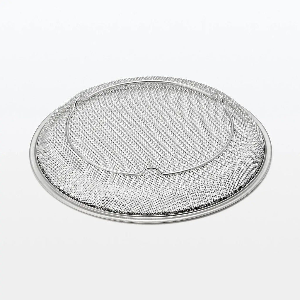 Stainless Steel Strainer with Flat Serving Surface, Space-Saving 3cm-Thin Design for Noodles and Plated Foods