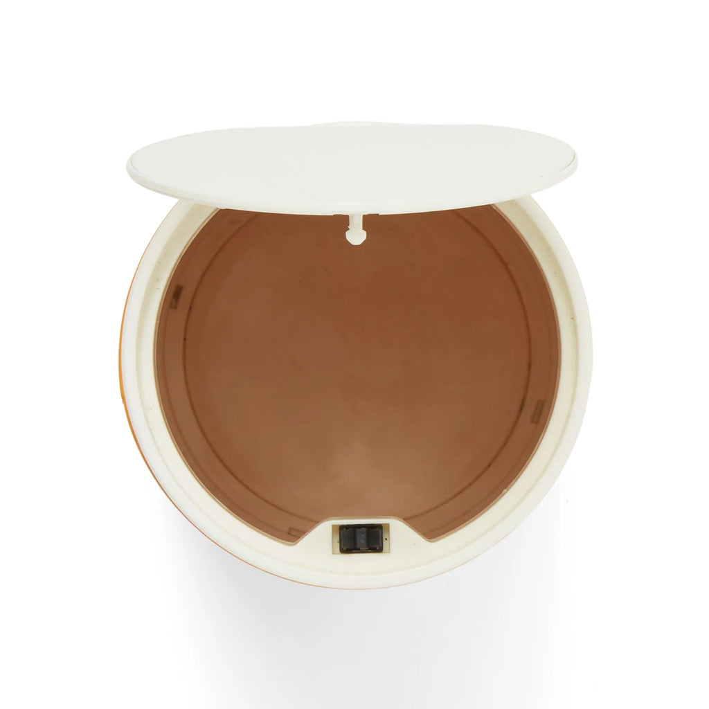 Stainless Steel Trash Can with a Custom Prescription Wrap Design and a Push and Close Lid System