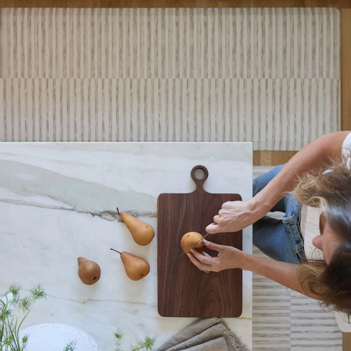 Standing Mat with Offset Stripe Design and Supportive Foam for Comfortable Kitchen or Office Standing