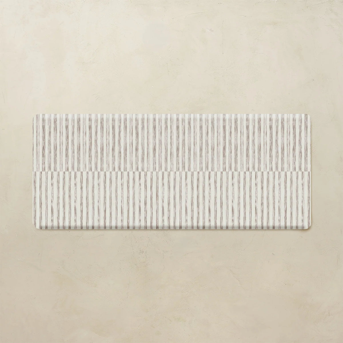 Standing Mat with Offset Stripe Design and Supportive Foam for Comfortable Kitchen or Office Standing — Reese in Bark / 30x72