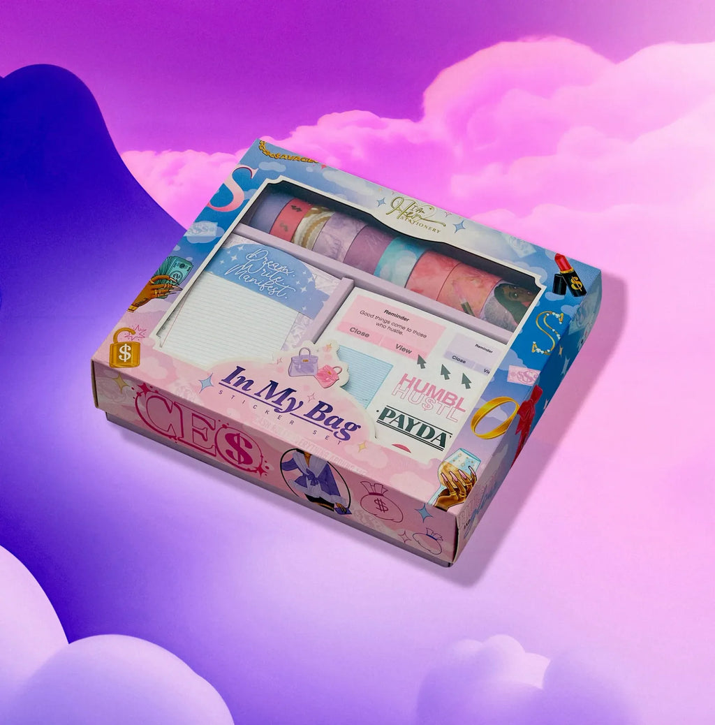 Stationery Gift Box Sticker Set with 100 Notecards, 10 Washi Tapes, and 10 Sticker Sheets · Stationery Gift Set