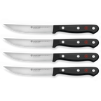 Steak Knife Set with Four Extra-Sharp 4 ½-Inch Knives for Slicing Steaks and Meat Dishes · Four-piece set — Black