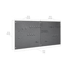 Steel Pegboard Organizer Set with Two 24-Inch Panels and 23 Assorted Hooks for Garage Wall Storage