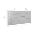 Steel Pegboard Organizer Set with Two 24-Inch Panels and 23 Assorted Hooks for Garage Wall Storage