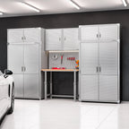 Steel Pegboard Organizer Set with Two 24-Inch Panels and 23 Assorted Hooks for Garage Wall Storage
