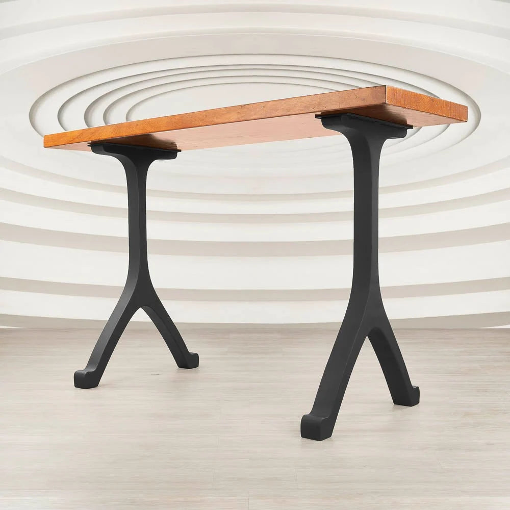 Steel Table Legs, 34 Inch Black Mid-Century Wishbone Pair for Counter, Dining, or Ho — 22" L x 2.5" W x 34" H / Metal / Black