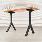 Steel Table Legs, 34 Inch Black Mid-Century Wishbone Pair for Counter, Dining, or Ho — 22" L x 2.5" W x 34" H / Metal / Black