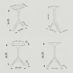Steel Table Legs, 34 Inch Black Mid-Century Wishbone Pair for Counter, Dining, or Home Bar Tabletops