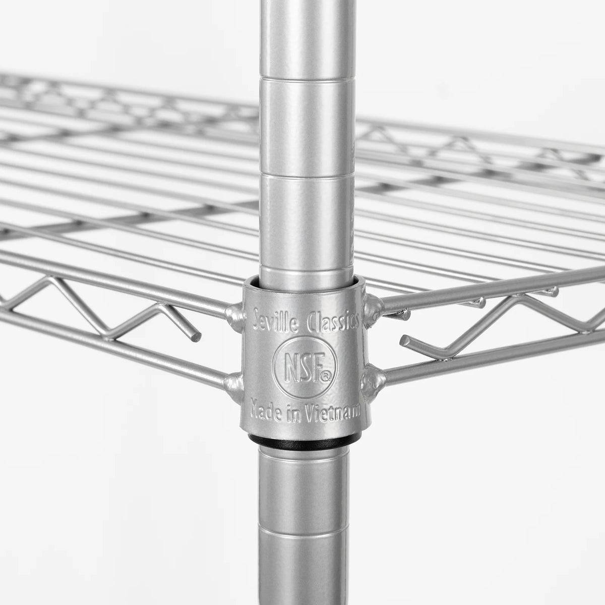 Steel Wire Shelving Unit with Five Adjustable Shelves and a Choice of Wheels or Leveling Feet