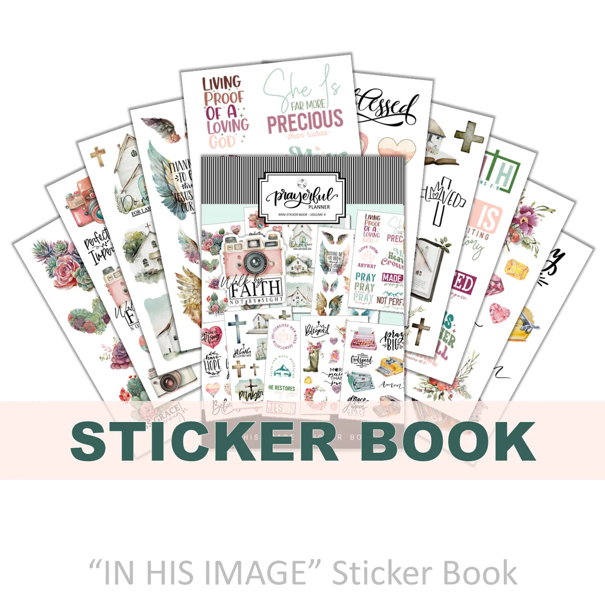 Sticker Book for Planning and Bible Journaling, 130 Colorful Stickers on 10 Sheets of White Matte Paper