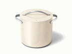 Stock Pot with Lid, 12-Quart Ceramic Nonstick Cookware for Large Batch Soups, Pasta and Everyday Cooking — Cream