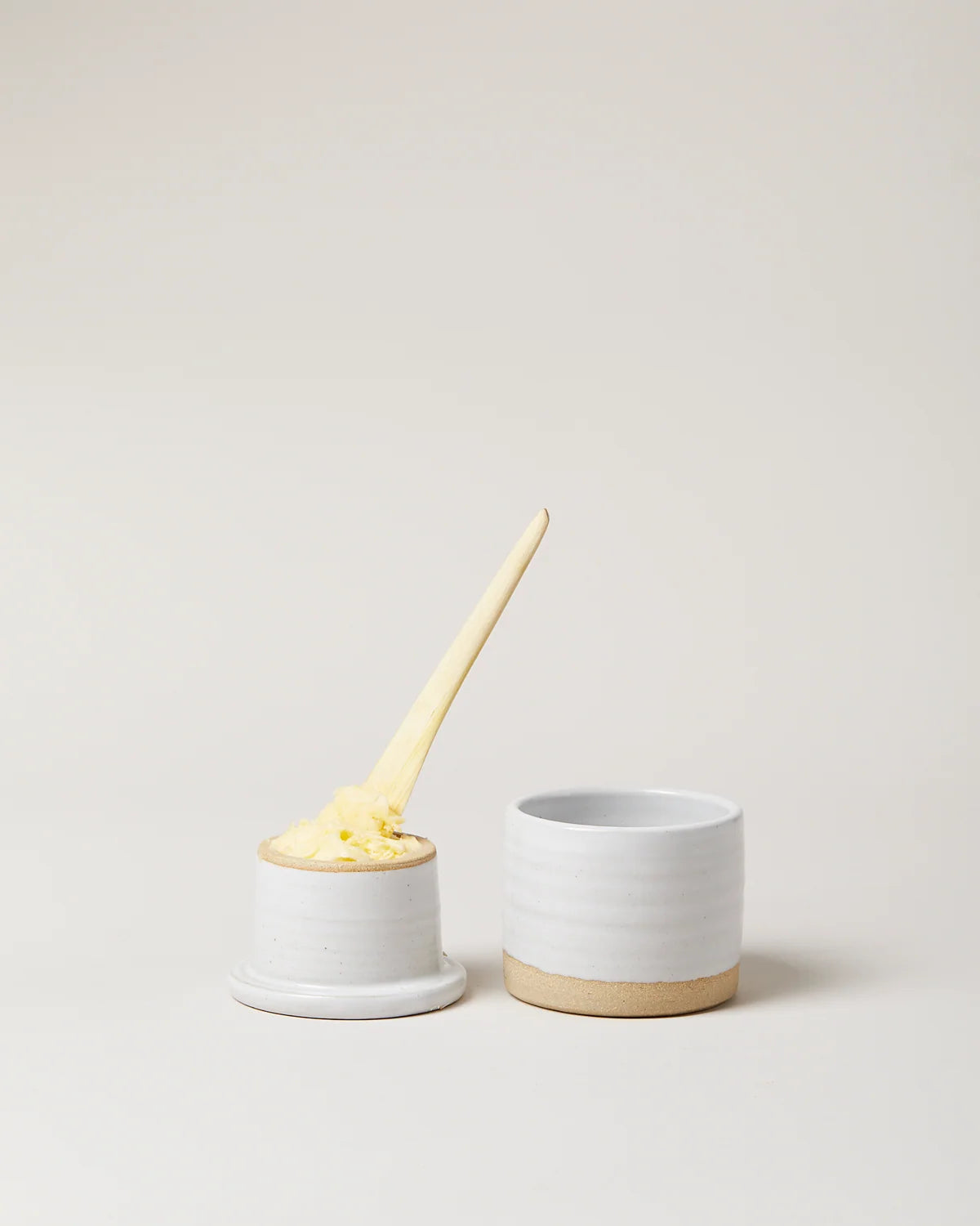 Stoneware Butter Keeper Inspired by the French Beurrier