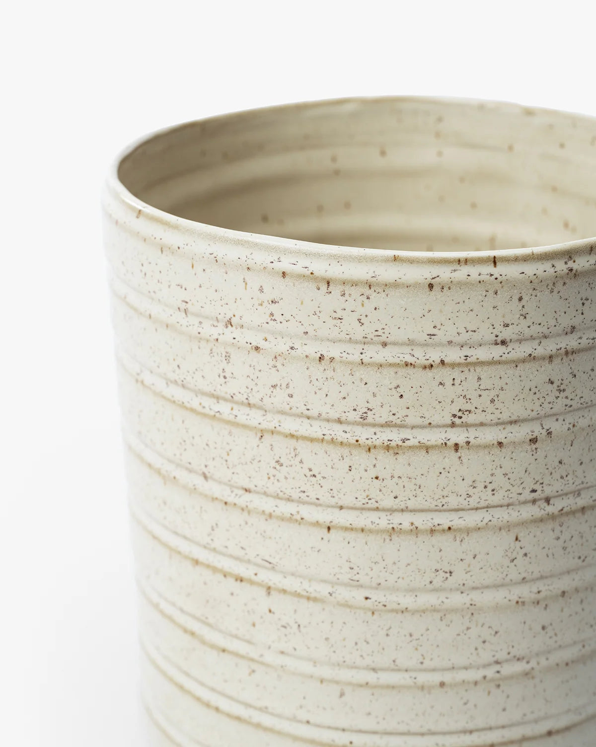 Stoneware Kitchen Crock with a Speckled Tan Glaze and Simple Design for a Refined Countertop Accent