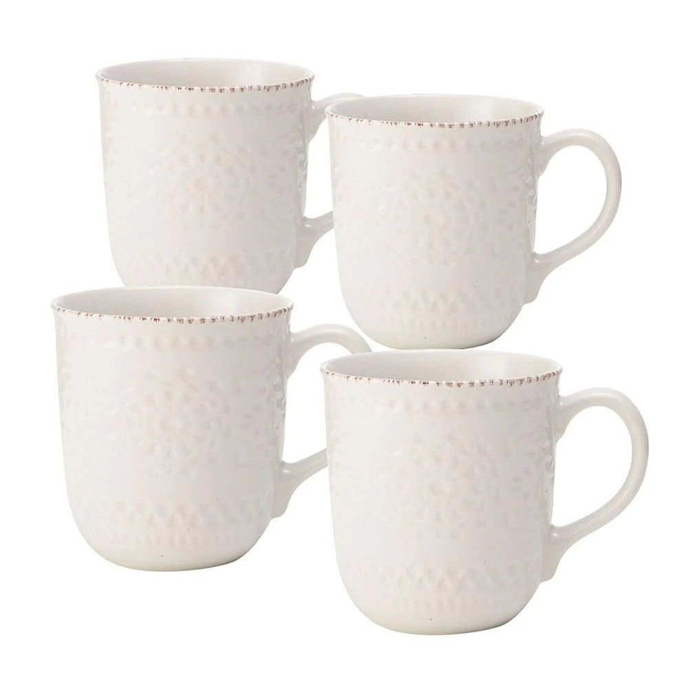 Stoneware Mug Set of 4 in Cream