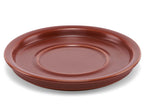 Stoneware Tea Cup and Saucer Set with Frank Lloyd Wright Terra Etching, Sienna Finish and 8-Ounce Cup