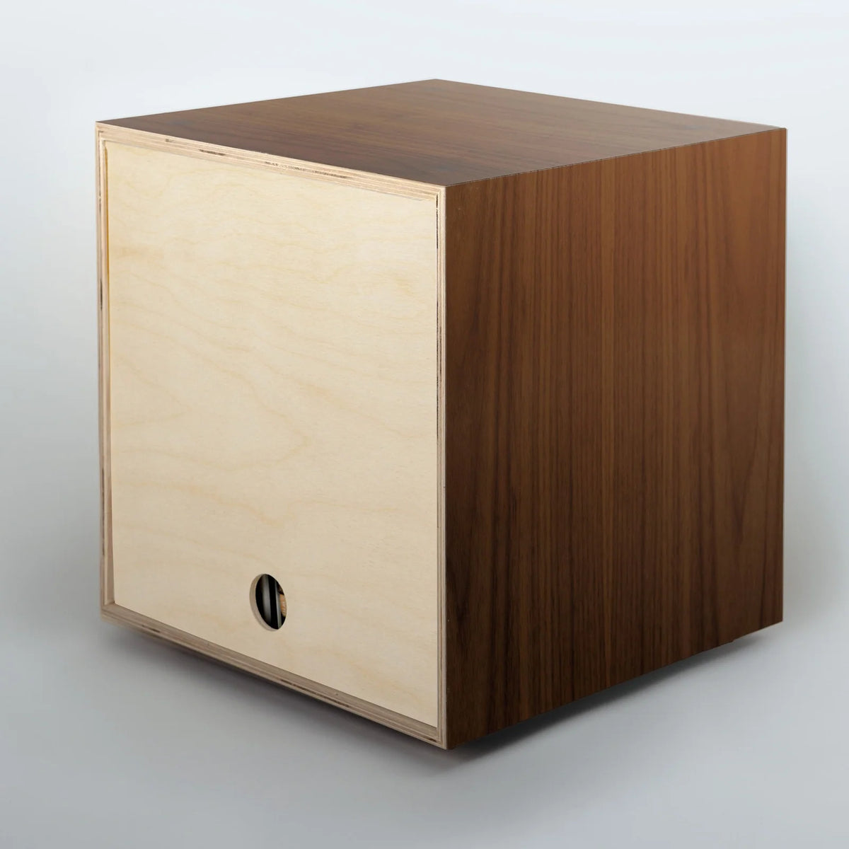 Storage Cube in Walnut Finish, Birch-Smooth