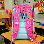 Strawberry Ice Cream Backpack for School and Baseball with Side Laptop Access and Expandable Bottle Pouches