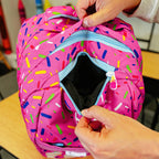 Strawberry Ice Cream Backpack for School and Baseball with Side Laptop Access and Expandable Bottle Pouches