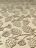 Strawberry Textured Rolling Pin for Baking, 12-Inch Decorative Design for Food-Safe Dough Work