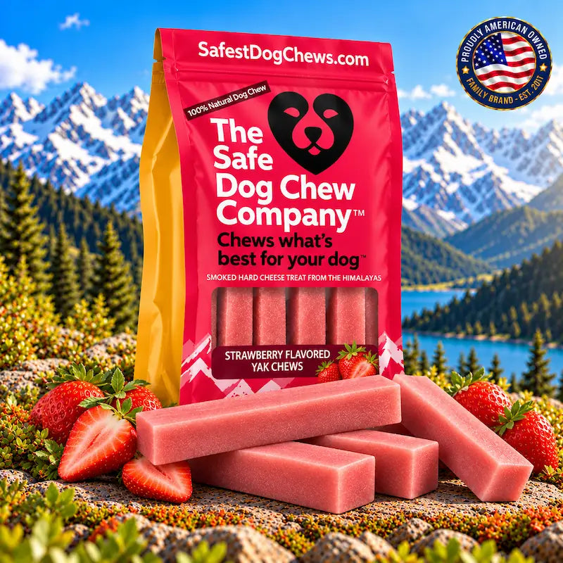 Strawberry Yak Cheese Dog Chews Made, Small (<25 lbs)-3-chews