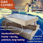 Stretched Painting Canvas and Slim Oak Veneer Floating Frame Set,