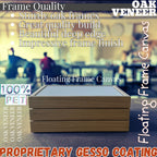 Stretched Painting Canvas and Slim Oak Veneer Floating Frame Set,