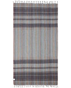 Striped Organic Cotton Beach Towel with Twisted Tassels, Quick-Dry Sand-Resistant Dobby Weave Design