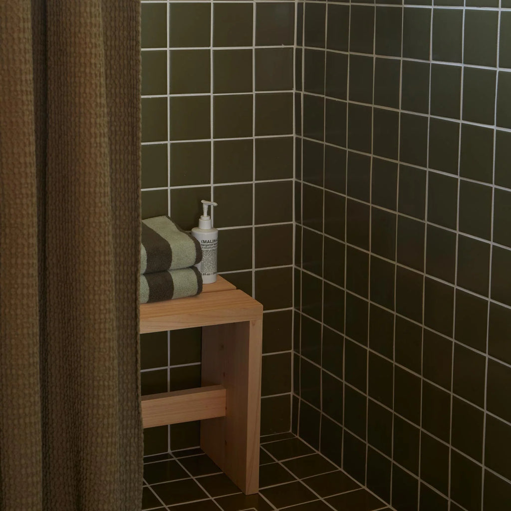 Striped Terry Towel in Sage and Olive, Reversible 100% Cotton Bath, Hand, Washcloth and Sheet Sizes