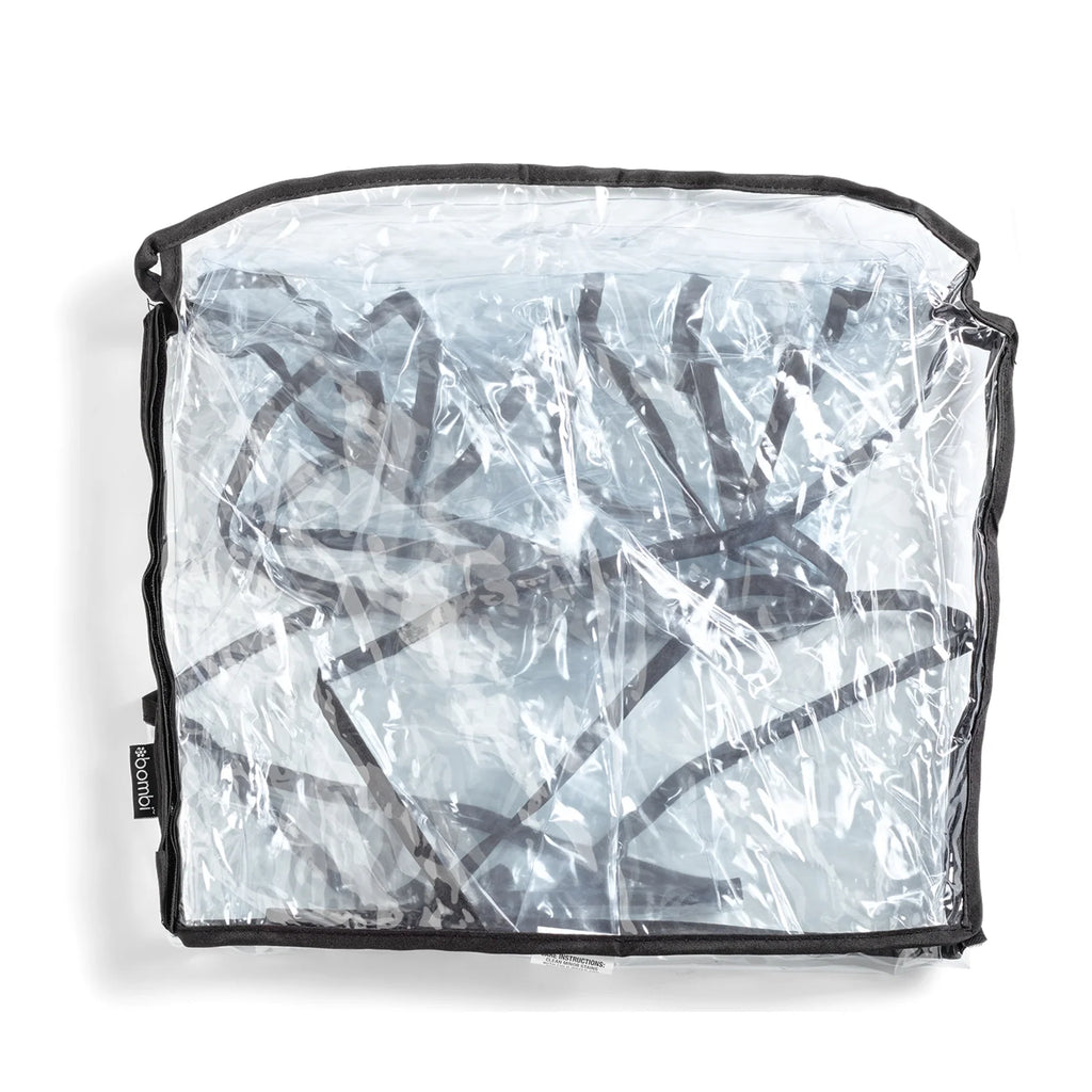Stroller Rain Cover with Ventilated Sides and Full Canopy, Seat and Rear Storage Pocket Coverage