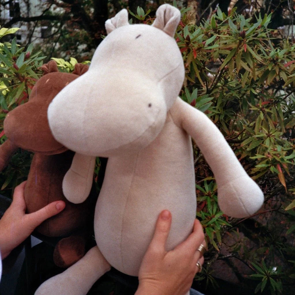 Stuffed Hippo Plush Toy in Beige or Olive, Large Soft Animal Gift with a Round Huggable Shape