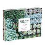 Succulent Garden Double-Sided 500-Piece Jigsaw Puzzle with Ribbon-Cut Pieces and Minimal Puzzle Dust