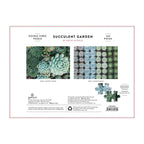 Succulent Garden Double-Sided 500-Piece Jigsaw Puzzle with Ribbon-Cut Pieces and Minimal Puzzle Dust