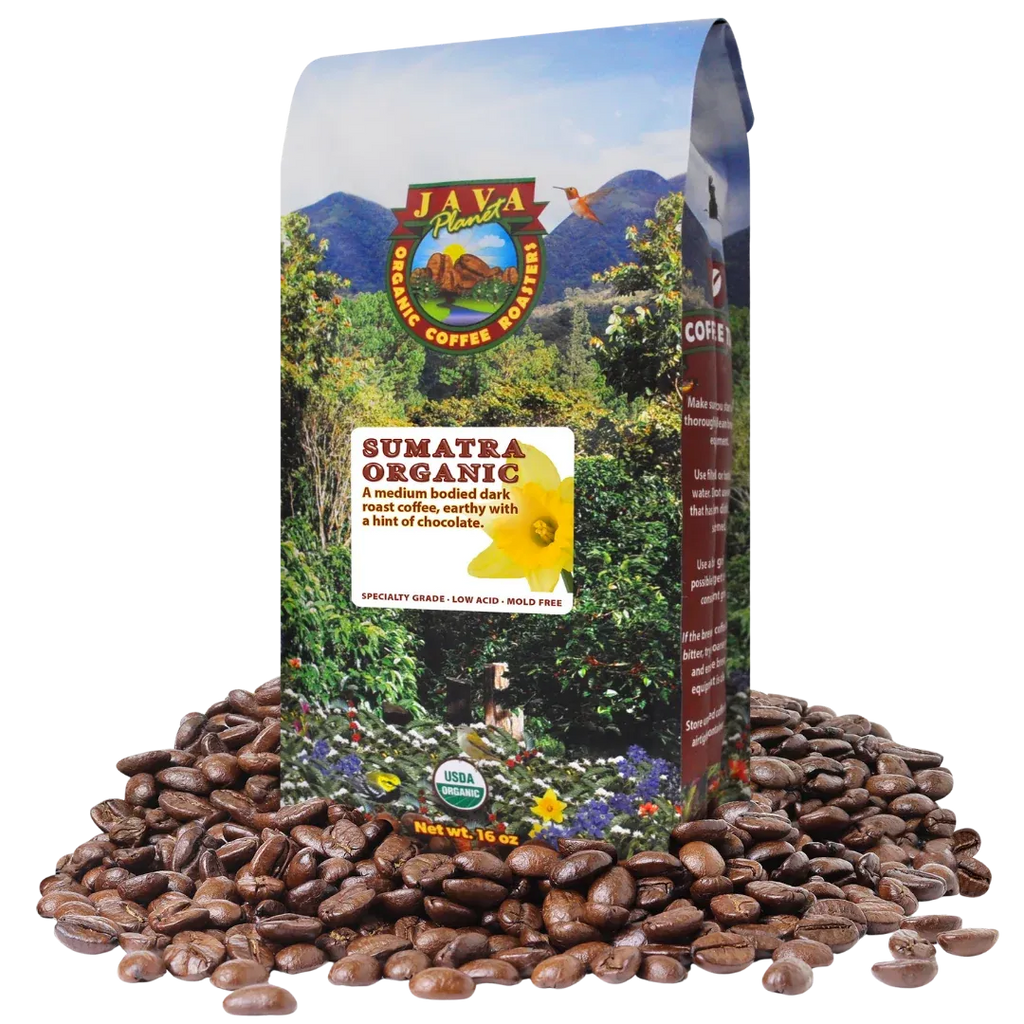Sumatra Organic Coffee, a Medium-Bodied Dark Roast
