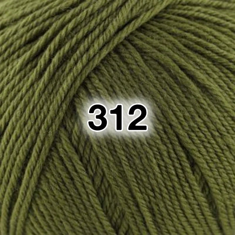 Superwash Wool DK Yarn, 100 g / 220 yd Skein for Machine-Washable Knitting and Crochet Projects — 312 - Avocado