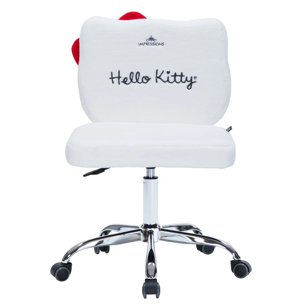 Swivel Vanity Chair in Soft Teddy Fabric